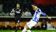 Monterrey’s Rogelio Funes scores their second goal against Al Sadd at the Jassim Bin Hamad Stadium yesterday.