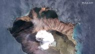 A satellite imagery of the White Island volcano, also known as Whakaari, taken on December 11, 2019 following its eruption in New Zealand. Satellite image ©2019 Maxar Technologies/via REUTERS 