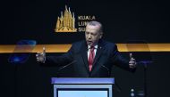 Turkey's President Recep Tayyip Erdogan delivers his speech during the opening ceremony of the Kuala Lumpur Summit in Kuala Lumpur on December 19, 2019. (AFP / Mohd RASFAN)