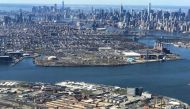 The Rikers Island Prison complex (foreground) is seen from an airplane in the Queens borough of New York City, New York, US, April 2, 2017. Reuters/Mike Segar