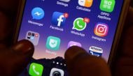 FILE PHOTO: Apps for Facebook, Instagram, Whatsapp and other social networks on a smartphone in Chennai. AFP / ARUN SANKAR 