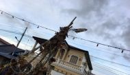 Destroyed Christmas decorations are seen after Typhoon Phanfone swept through Tanauan, Leyte, in the Philippines December 25, 2019, in this photo obtained from social media. Paul Cinco/Via Reuters
