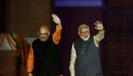 Indian Prime Minister Narendra Modi and Bharatiya Janata Party (BJP) President Amit Shah wave towards their supporters after the election results at party headquarter in New Delhi, India, May 23, 2019. Reuters/Adnan Abidi 