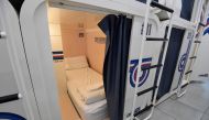A picture shows sleeping pods at the new 