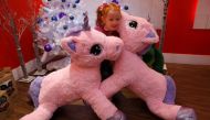 A girl plays with Unice Unicorn at the launch of Hamleys top Christmas toys launch in London, September 26, 2018. Reuters / Peter Nicholls
