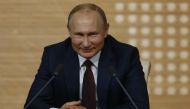 Russia's President Vladimir Putin speaks during the annual end-of-year news conference. Russia. December 19, 2019. /Anadolu/Sefa Karacan.