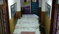 Handout picture released by Uruguay's Navy showing 4418 kg of cocaine seized at Montevideo's port on December 27, 2019. / AFP / Uruguay's Navy