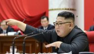 North Korean leader Kim Jong Un attending a session of the 5th Plenary Meeting of the 7th Central Committee of the Workers' Party of Korea in Pyongyang in a picture taken sometime between December 28-31, 2019 and released by KCNA on January 1, 2020