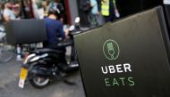 An Uber Eats food delivery scooter is seen parked in London, September 7, 2016. Reuters / Neil Hall