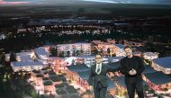 Toyota President and CEO Akio Toyoda (L) and Danish architect Bjarke Ingel reveal plans to build a prototype 