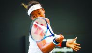 Naomi Osaka of Japan hits a return against Maria Sakkari of Greece during the women's singles match on day two of the Brisbane International tennis tournament in Brisbane on January 7, 2020. AFP / Patrick Hamilton