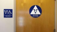 A gender-neutral bathroom is seen in this September 30, 2014 Reuters photo / Lucy Nicholson