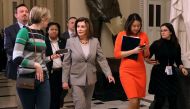 Speaker of the House Nancy Pelosi (D-CA) is questioned by reporters as she leaves the House Chamber at the U.S. Capitol January 10, 2020 in Washington, DC. Chip Somodevilla/Getty Images/AFP