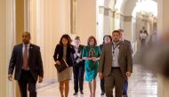 House Speaker Nancy Pelosi (D-CA) walks withstaff members at the U.S. Capitol in Washington, U.S., January 14, 2020. Reuters/Tom Brenner