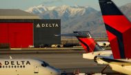 A Delta Air Lines flight is pushed put of its gate at the airport in Salt Lake City, Utah, U.S., January 12, 2018. REUTERS/Mike Blake/File Photo 