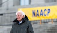 Bernie Sanders looks into the crowd during the King Day at the Dome rally on January 20, 2020 in Columbia, South Carolina. Sean Rayford/Getty Images/AFP