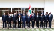 Members of the new Lebanese government pose for a picture at the presidential palace in Baabda, Lebanon January 22, 2020. Dalati Nohra/Handout via Reuters