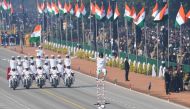 Central Reserve Police Force (CRPF) women motorcycle team members perform during the Republic Day parade in New Delhi on January 26, 2020. AFP / Prakash Singh