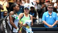 Coco Gauff of the US walks off the court after losing against Sofia Kenin of the US during their women's singles match on day seven of the Australian Open tennis tournament in Melbourne on January 26, 2020./ AFP / John DONEGAN 
