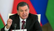 Uzbek President Shavkat Mirziyoyev speaks during a news conference in Kremlin, Russia, April 5, 2017. Reuters / Pavel Golovkin