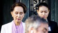 Myanmar State Counsellor Aung San Suu Kyi leaves the Peace palace in The Hague, on December 12, 2019 on the last day of a 3-day hearing on the Rohingya genocide before the UN court. AFP / ANP / Sem Van Der Wal