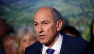 Janez Jansa, leader of the Slovenian Democratic Party (SDS), speaks to the media and supporters after an election in Ljubljana, Slovenia, June 3, 2018. Reuters/Borut Zivulovic