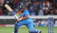  India’s Rohit Sharma bats during the third Twenty20 cricket match between New Zealand and India at Seddon Park in Hamilton on January 29, 2020. / AFP / MICHAEL BRADLEY