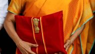 India Finance Minister Nirmala Sitharaman holds budget papers during a photo opportunity as she leaves her office to present the federal budget in the parliament in New Delhi, India, February 1, 2020. REUTERS/Anushree Fadnavis
 
