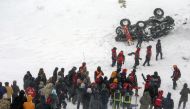 Search and rescue works continue at site after a second avalanche buries search team during search and rescue efforts in Bahcesaray district of Turkey's eastern Van province on February 05, 2020. (Özkan Bilgin/ Anadolu Agency)
 