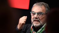 In this file photo taken on November 12, 2019 Italian creative director and photographer, Oliviero Toscani speaks the launch of 