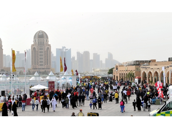 File photo of families on a previous edition of National Sport Day in Katara