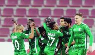 Al Ahli's players celebrate during an Amir Cup match in this file photo.