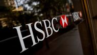 FILE PHOTO: HSBC logos are seen on a branch bank in the financial district in New York, U.S., August 7, 2019. REUTERS/Brendan McDermid/File Photo