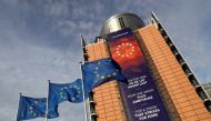 European Union flags fly outside the European Commission headquarters in Brussels, Belgium, December 19, 2019. Reuters/Yves Herman