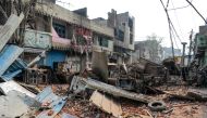 A general view of burnt-out and damaged residential premises and shops following clashes between people supporting and opposing a contentious amendment to India's citizenship law, in New Delhi on February 26, 2020. AFP / Sajjad Hussain