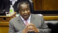 South African Finance Minister Tito Mboweni gestures as he delivers his budget speech at the parliament in Cape Town, South Africa, February 26, 2020. Reuters/Sumaya Hisham