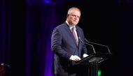 File photo: Australian Prime Minister Scott Morrison speaks at a State memorial for those impacted by the recent bushfires in Sydney on February 23, 2020. / AFP / POOL / PETER PARKS