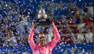 Spain's Rafael Nadal Rafael Nadal holds the trophy after winning the Mexican Tennis Open ATP final match against USA's Taylor Fritz during the Mexico ATP Open men's singles tennis final in Acapulco, Guerrero state on February 29, 2020. AFP / PEDRO PARDO
