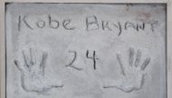 Test prints of Kobe Bryant's hands, made in 2011 when the late basketball player became the first athlete to leave his prints in cement outside Grauman's Chinese Theatre in Hollywood, are pictured in an undated photo before going up for auction Beverly Hi