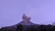 Mount Merapi volcano erupts as seen from Cangkringan district in Sleman, Yogyakarta, Indonesia March 3, 2020 in this photo taken by Antara Foto. Antara Foto/Rizky Tulus/ via REUTERS 