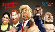 An undated picture shows charicatures of major public figures as part of the British satirical puppet show called