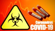 Fake blood is seen in test tubes labelled with the coronavirus (COVID-19) in this illustration taken March 11, 2020. REUTERS/Dado Ruvic/Illustration