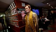 File picture of Japanese singer and song writer Pikotaro, also known by his comedian name Kosaka Daimaou or his real name Kazuhito Kosaka, at the Foreign Correspondents' Club of Japan in Tokyo, Japan October 28, 2016. REUTERS/Issei Kato/File Photo