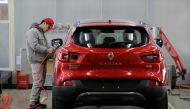 FILE PHOTO: An employee works at a Renault assembly plant in Wuhan, Hubei province, China, February 1, 2016. REUTERS/Darley Shen/File Photo
