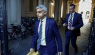 FILE PHOTO: Mayor of London Sadiq Khan is seen outside Downing Street, as the coronavirus outbreak continues, in London, Britain March 16, 2020. REUTERS/Henry Nicholls