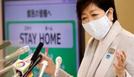 FILE PHOTO: Tokyo Governor Yuriko Koike speaks at a news conference on Tokyo's response to the coronavirus disease (COVID-19) outbreak, in Tokyo, Japan, April 10, 2020. REUTERS/Issei Kato/File Photo