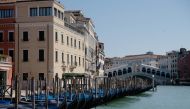 An empty Grand Canal is seen in Venice as Italy's lockdown measures continue to prevent the spread of coronavirus disease (COVID-19) in Venice, Italy, April 22, 2020. REUTERS/Manuel Silvestri