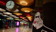 :Picture shows the terminal 4 of the Madrid-Barajas Adolfo Suarez airport in Barajas on May 16, 2020.  AFP / GABRIEL BOUYS
