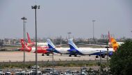 (FILES) In this file photo taken on May 8, 2020 airplanes are seen at the Indira Gandhi International airport apron during a government-imposed nationwide lockdown as a preventive measure against the COVID-19 coronavirus, in New Delhi.  / AFP / Prakash SI