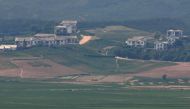 North Korean border county of Kaepoong is seen from a South Korean observation post in the border city of Paju on June 17, 2020.  AFP / Jung Yeon-je
